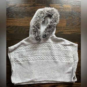 Light Grey Knit Poncho- Baby Gap